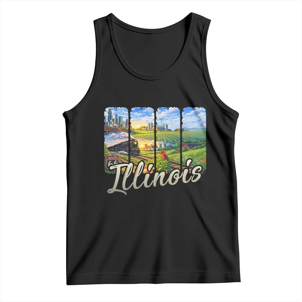 Vintage Illinois State Route Highway 66 Tank Top Southwest Souvenir TS12 Black Print Your Wear