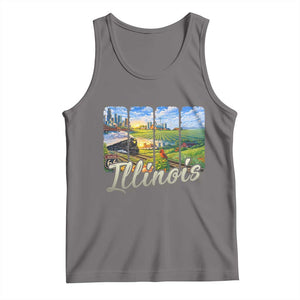 Vintage Illinois State Route Highway 66 Tank Top Southwest Souvenir TS12 Deep Heather Print Your Wear
