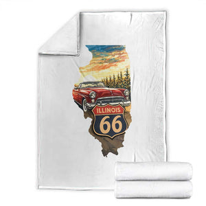 Route Highway 66 Illinois State Pride Throw Blanket Mother Road Travel Gift TS12 White Print Your Wear