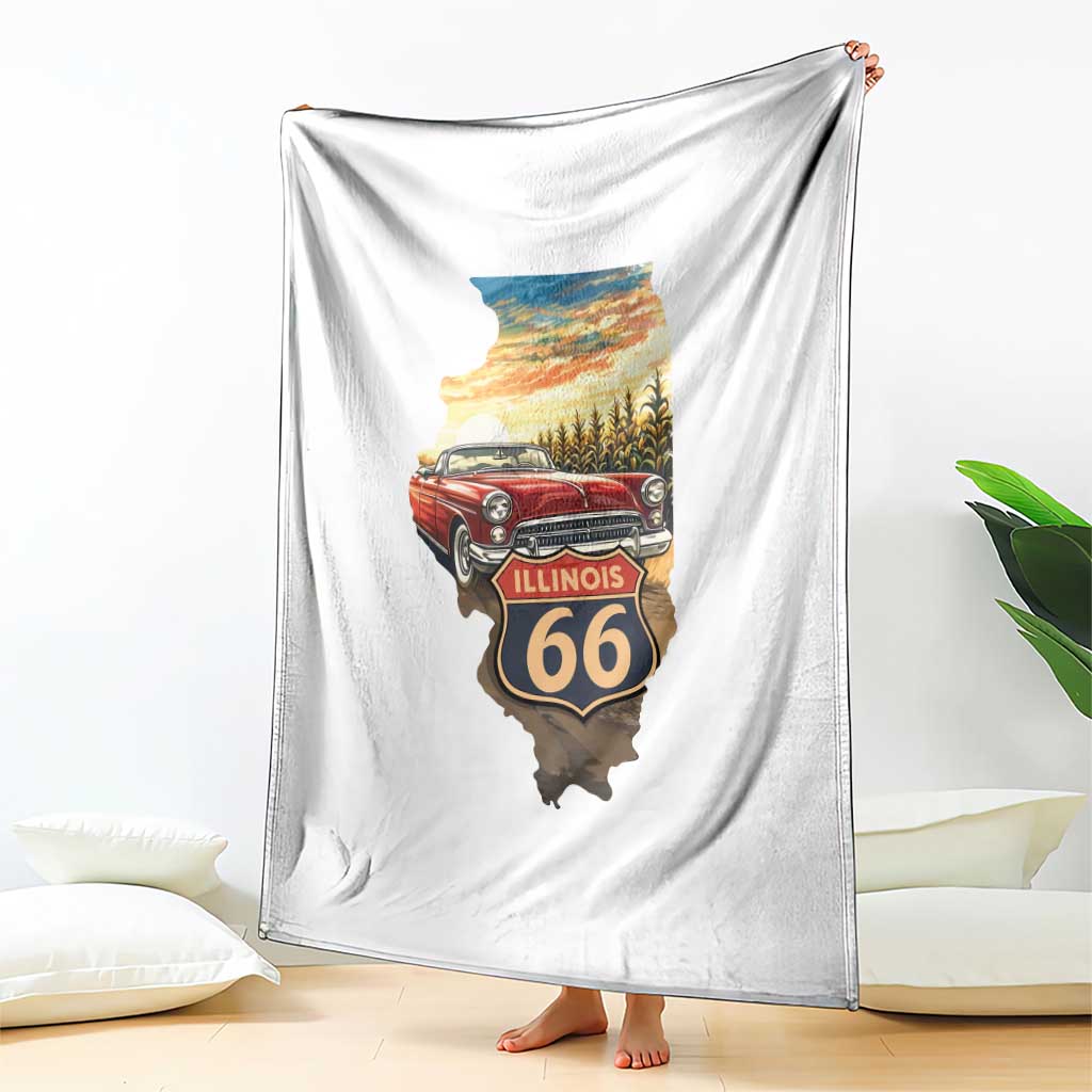 Route Highway 66 Illinois State Pride Throw Blanket Mother Road Travel Gift TS12 Print Your Wear