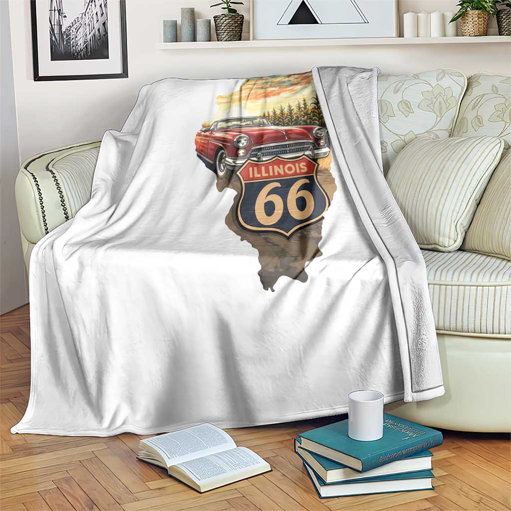 Route Highway 66 Illinois State Pride Throw Blanket Mother Road Travel Gift TS12 Print Your Wear