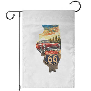 Route Highway 66 Illinois State Pride Garden Flag Mother Road Travel Gift TS12 White Print Your Wear