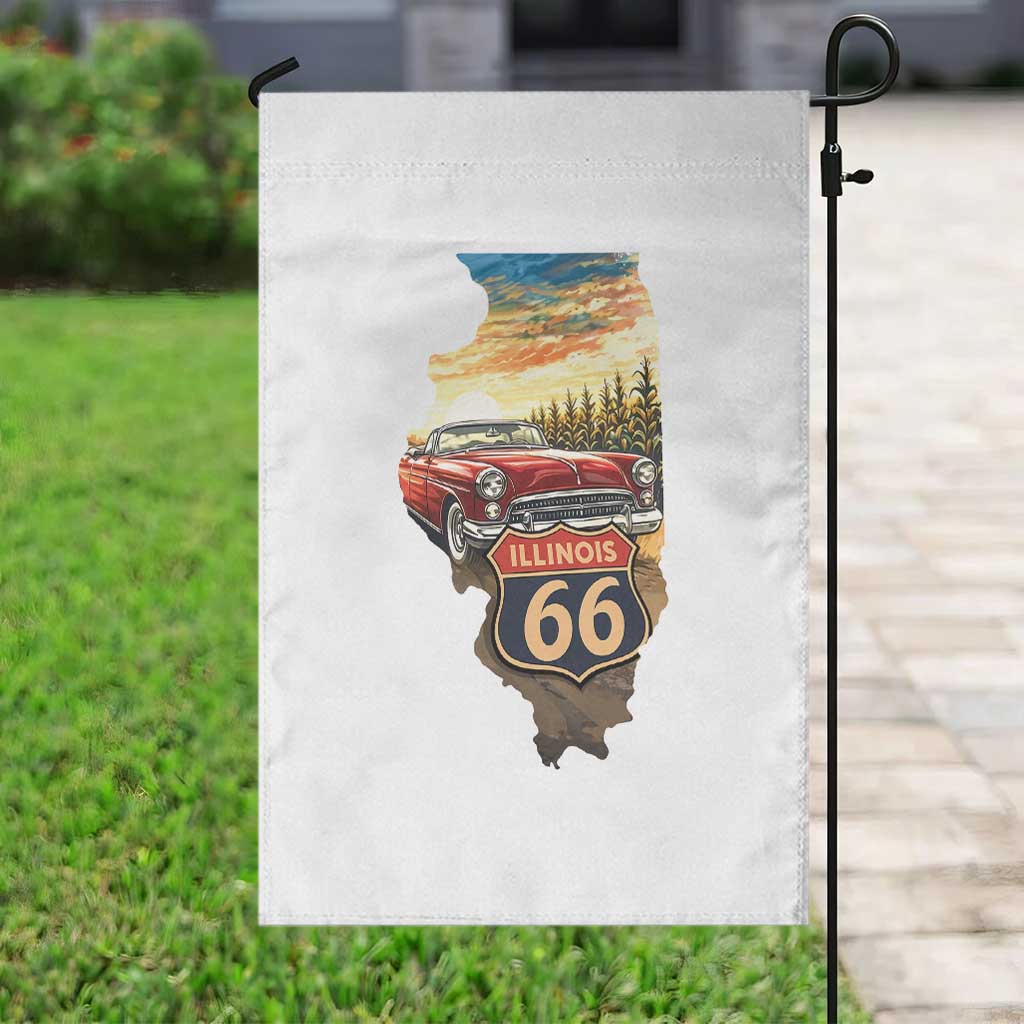 Route Highway 66 Illinois State Pride Garden Flag Mother Road Travel Gift TS12 Print Your Wear