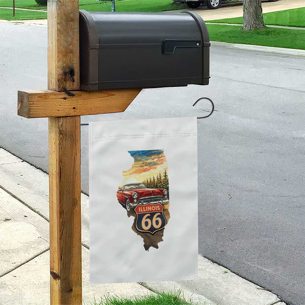 Route Highway 66 Illinois State Pride Garden Flag Mother Road Travel Gift TS12 Print Your Wear