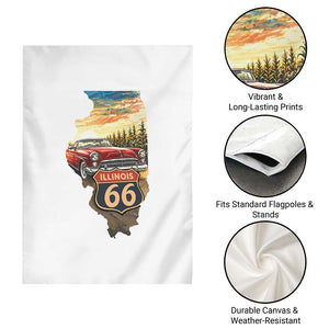 Route Highway 66 Illinois State Pride Garden Flag Mother Road Travel Gift TS12 Print Your Wear