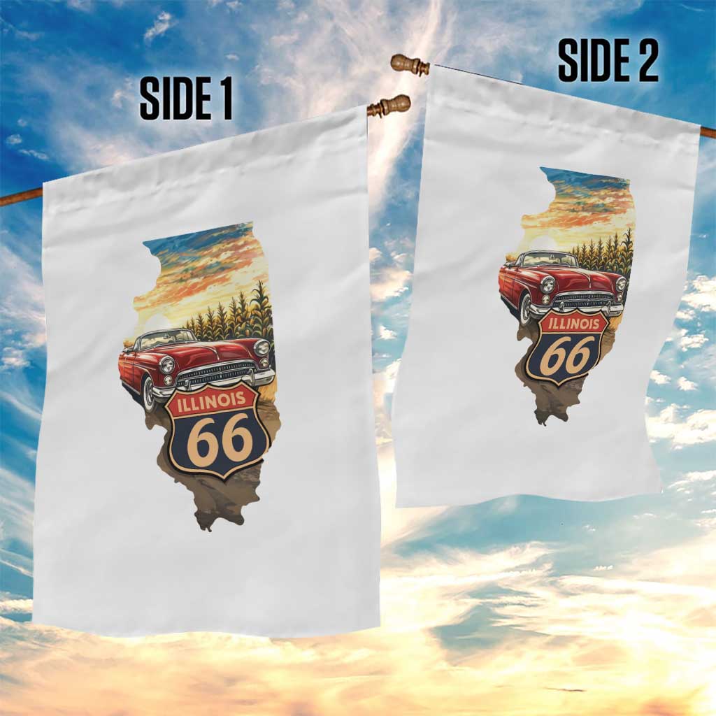 Route Highway 66 Illinois State Pride Garden Flag Mother Road Travel Gift TS12 Print Your Wear