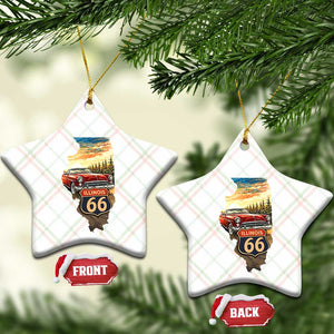 Route Highway 66 Illinois State Pride Ceramic Ornament Mother Road Travel Gift TS12 Print Your Wear