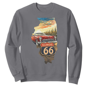 Route Highway 66 Illinois State Pride Sweatshirt Mother Road Travel Gift TS12 Charcoal Print Your Wear