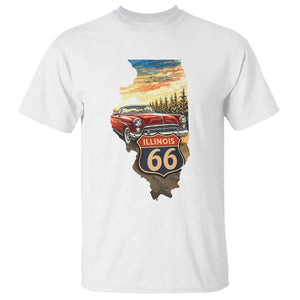 Route Highway 66 Illinois State Pride T Shirt Mother Road Travel Gift TS12 White Print Your Wear