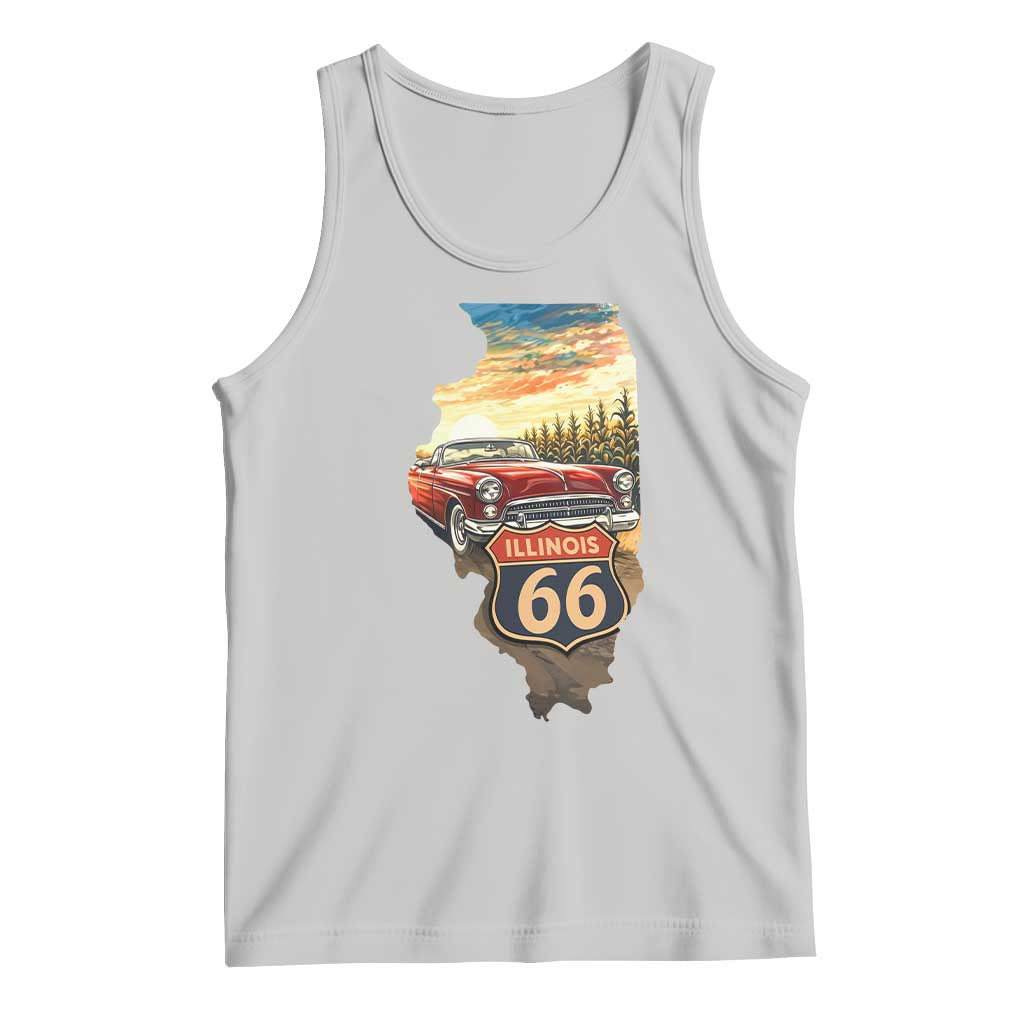 Route Highway 66 Illinois State Pride Tank Top Mother Road Travel Gift TS12 Ash Print Your Wear