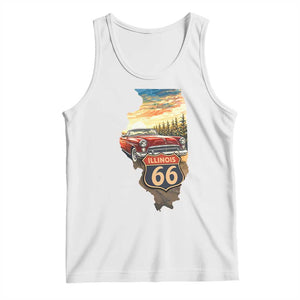 Route Highway 66 Illinois State Pride Tank Top Mother Road Travel Gift TS12 White Print Your Wear
