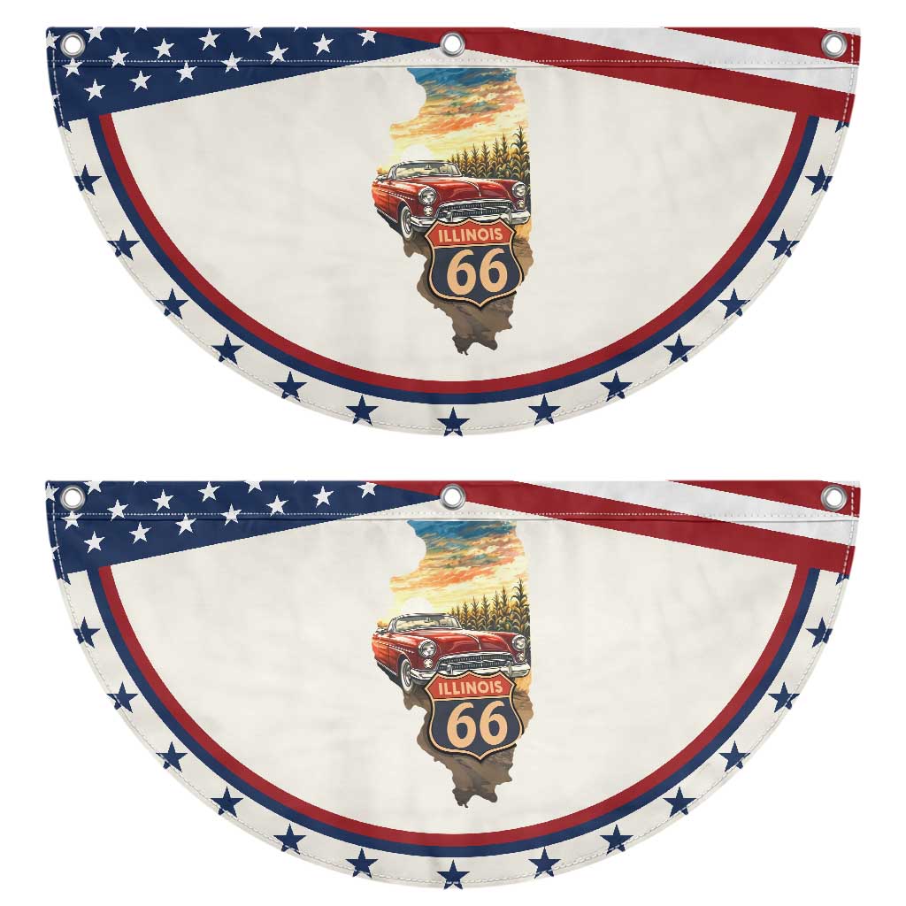 Route Highway 66 Illinois State Pride Patriotic Fan Flag Mother Road Travel Gift TS12 2pcs pack Classic Beige Print Your Wear