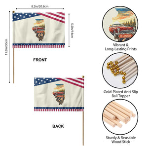Route Highway 66 Illinois State Pride Patriotic Handheld Flag Mother Road Travel Gift TS12 Print Your Wear
