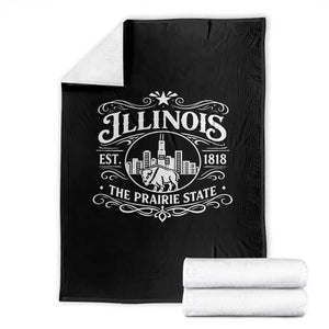 The Prairie State Illinois Souvenir Throw Blanket Historic Midwest Gift TS12 Black Print Your Wear
