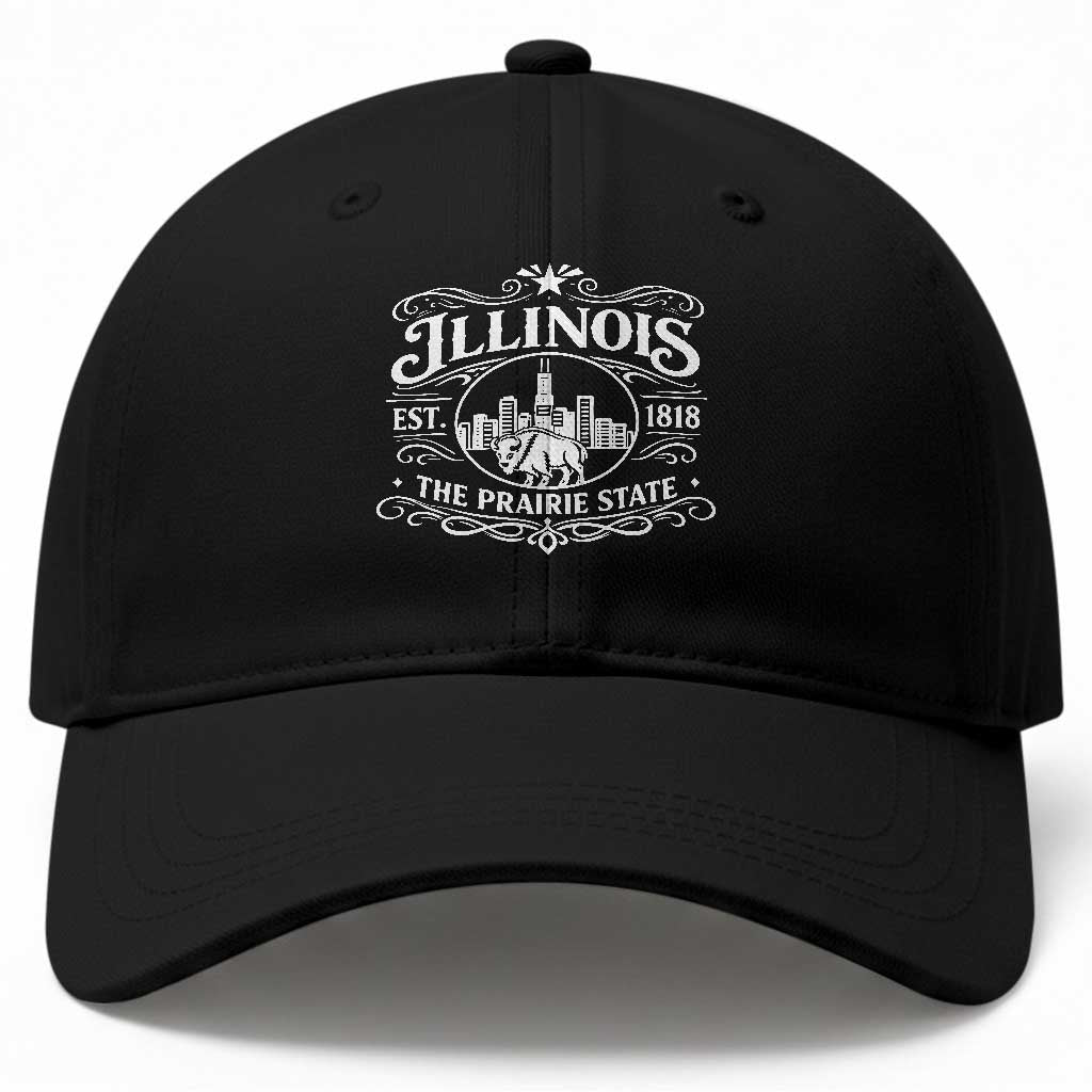 The Prairie State Illinois Souvenir Baseball Cap Historic Midwest Gift TS12 Print Your Wear