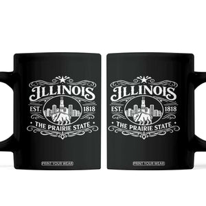 The Prairie State Illinois Souvenir Coffee Mug Historic Midwest Gift TS12 Black Print Your Wear