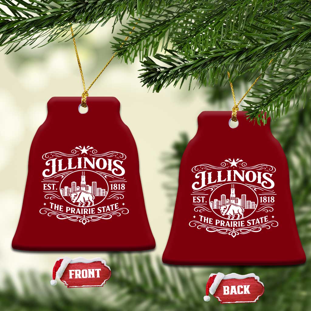 The Prairie State Illinois Souvenir Ceramic Ornament Historic Midwest Gift TS12 Print Your Wear