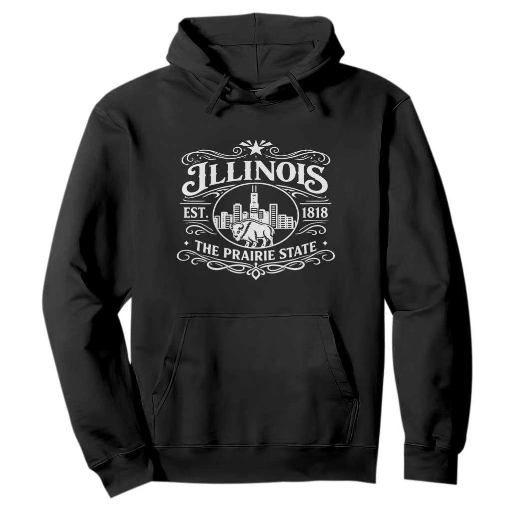 The Prairie State Illinois Souvenir Hoodie Historic Midwest Gift TS12 Black Print Your Wear