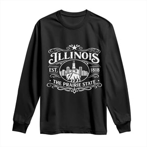 The Prairie State Illinois Souvenir Long Sleeve Shirt Historic Midwest Gift TS12 Black Print Your Wear