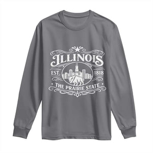 The Prairie State Illinois Souvenir Long Sleeve Shirt Historic Midwest Gift TS12 Charcoal Print Your Wear