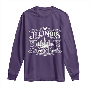 The Prairie State Illinois Souvenir Long Sleeve Shirt Historic Midwest Gift TS12 Purple Print Your Wear