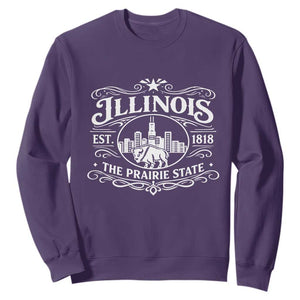 The Prairie State Illinois Souvenir Sweatshirt Historic Midwest Gift TS12 Purple Print Your Wear