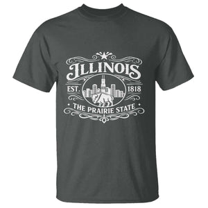 The Prairie State Illinois Souvenir T Shirt Historic Midwest Gift TS12 Dark Heather Print Your Wear