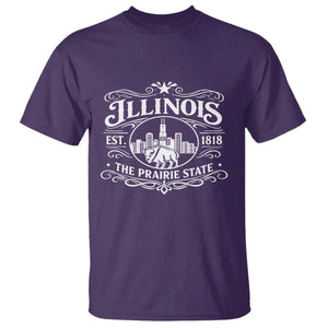 The Prairie State Illinois Souvenir T Shirt Historic Midwest Gift TS12 Purple Print Your Wear