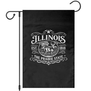 Illinois State Pride Garden Flag The Prairie State Souvenir Gift TS12 Black Print Your Wear