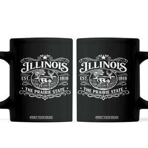 Illinois State Pride Coffee Mug The Prairie State Souvenir Gift TS12 Black Print Your Wear