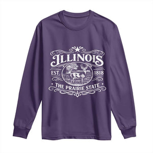 Illinois State Pride Long Sleeve Shirt The Prairie State Souvenir Gift TS12 Purple Print Your Wear