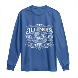Illinois State Pride Long Sleeve Shirt The Prairie State Souvenir Gift TS12 Royal Blue Print Your Wear