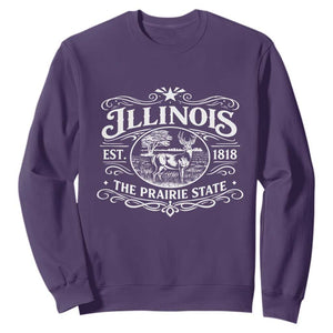 Illinois State Pride Sweatshirt The Prairie State Souvenir Gift TS12 Purple Print Your Wear