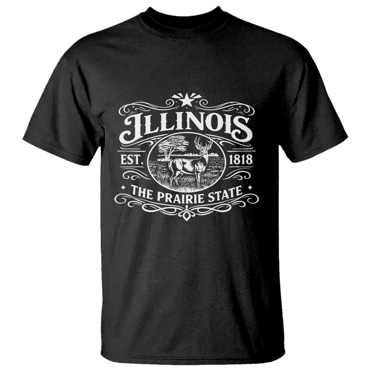 Illinois State Pride T Shirt The Prairie State Souvenir Gift TS12 Black Print Your Wear