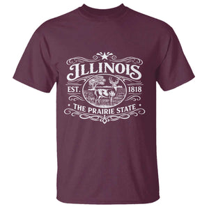 Illinois State Pride T Shirt The Prairie State Souvenir Gift TS12 Maroon Print Your Wear