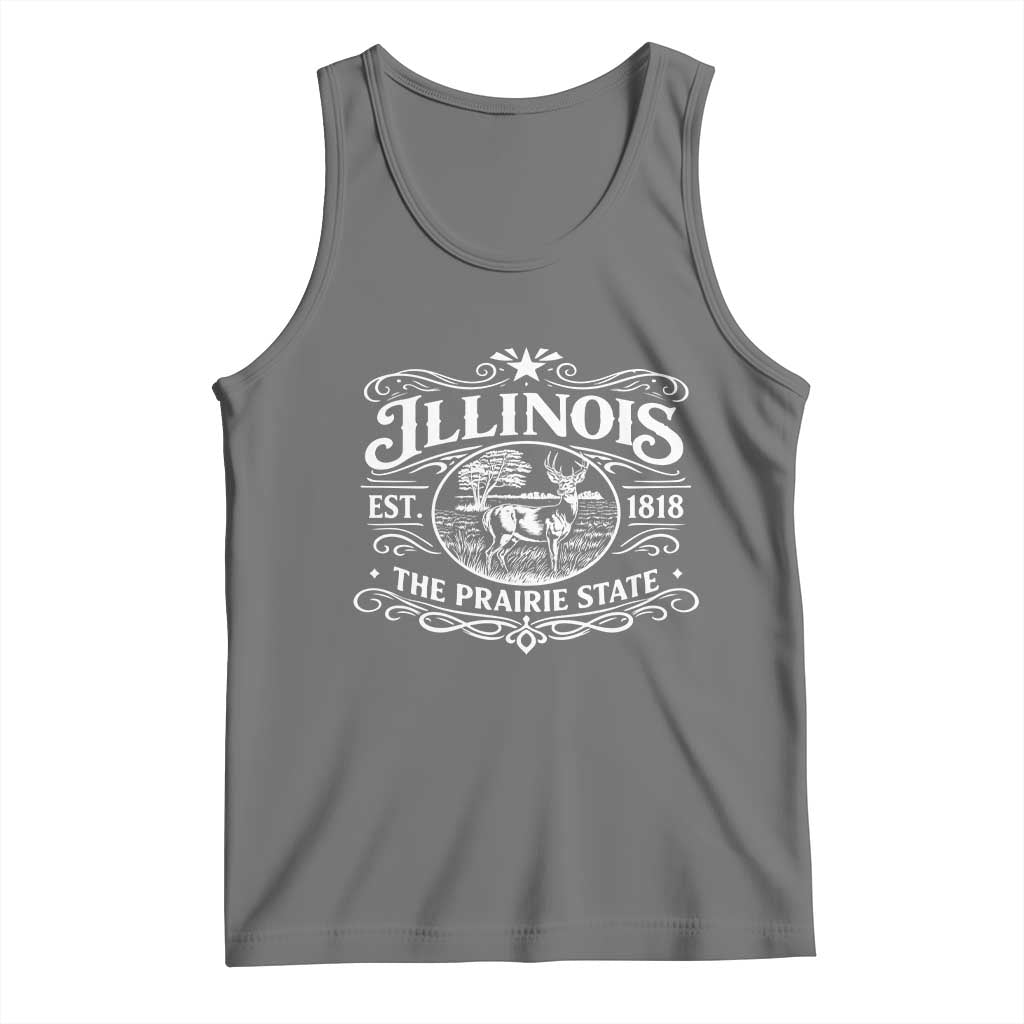 Illinois State Pride Tank Top The Prairie State Souvenir Gift TS12 Black Heather Print Your Wear