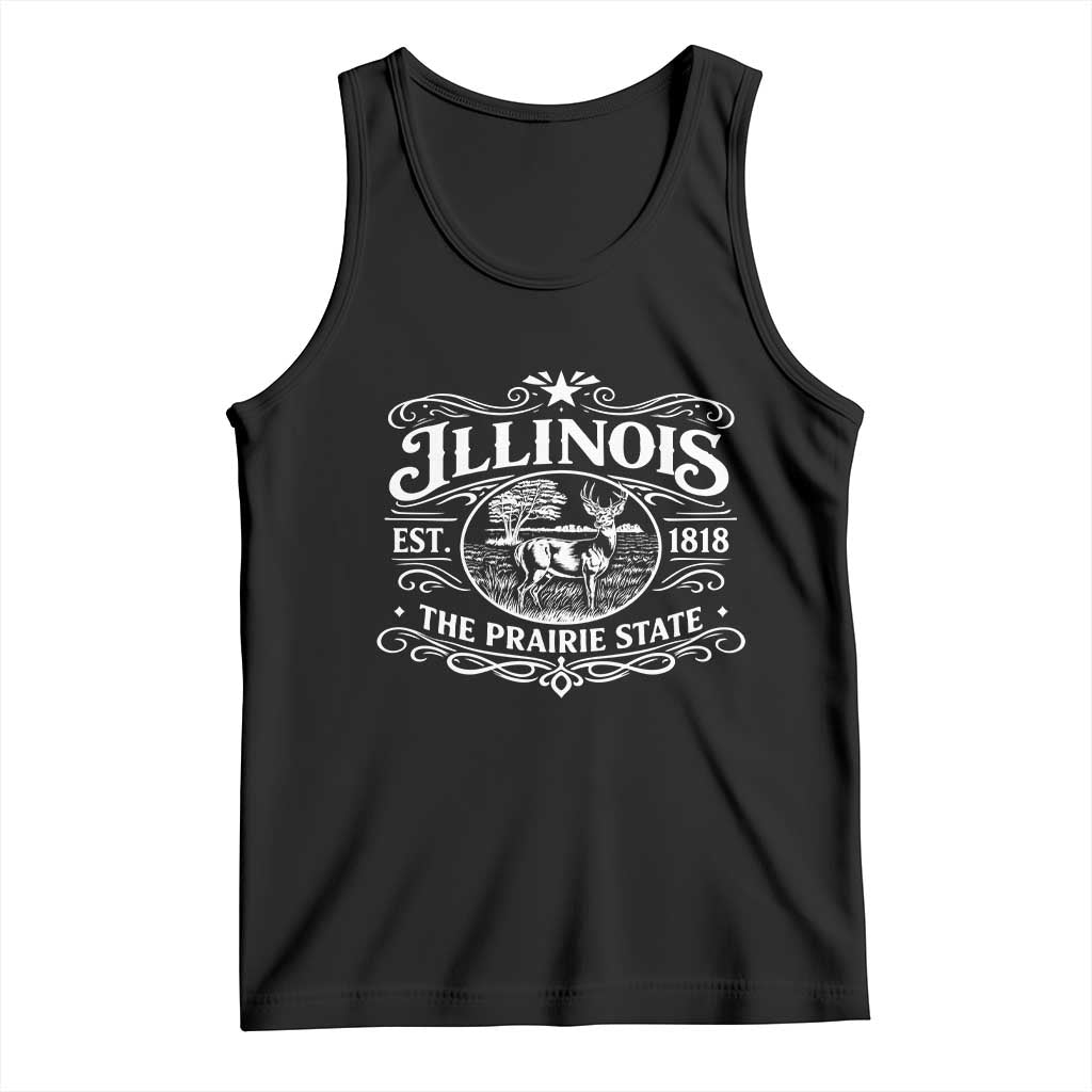 Illinois State Pride Tank Top The Prairie State Souvenir Gift TS12 Black Print Your Wear