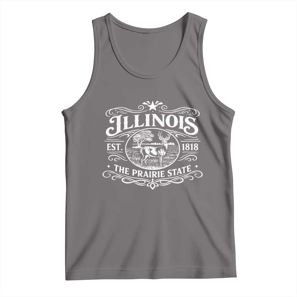 Illinois State Pride Tank Top The Prairie State Souvenir Gift TS12 Deep Heather Print Your Wear