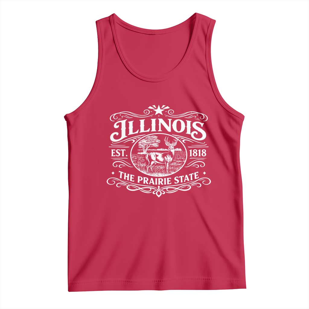 Illinois State Pride Tank Top The Prairie State Souvenir Gift TS12 Red Print Your Wear