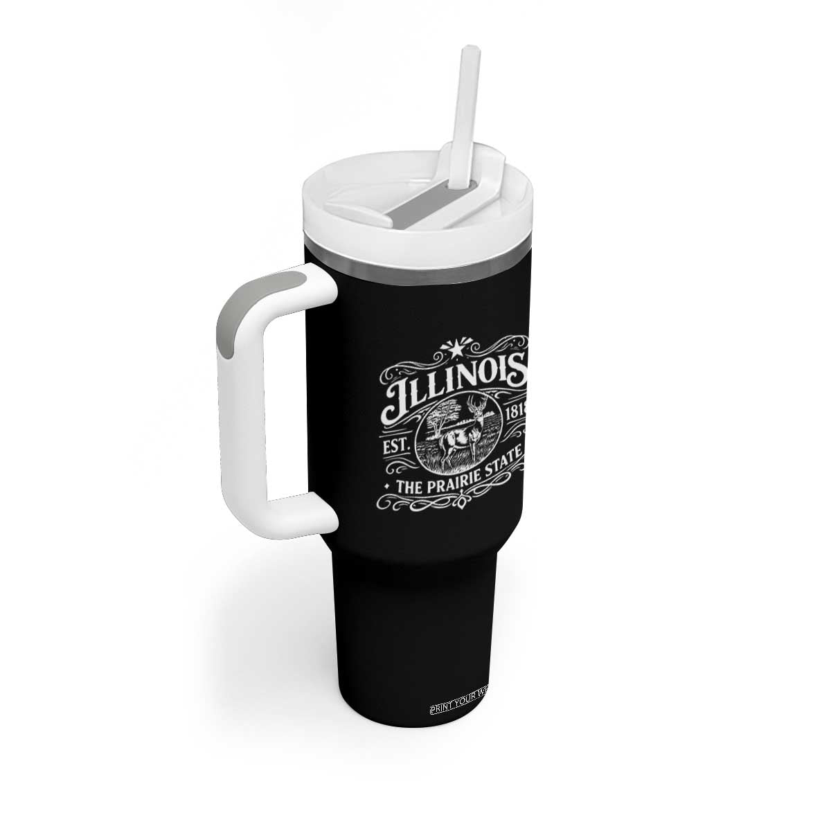 Illinois State Pride Tumbler With Handle The Prairie State Souvenir Gift TS12 Print Your Wear