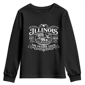 Illinois State Pride Youth Sweatshirt The Prairie State Souvenir Gift TS12 Black Print Your Wear