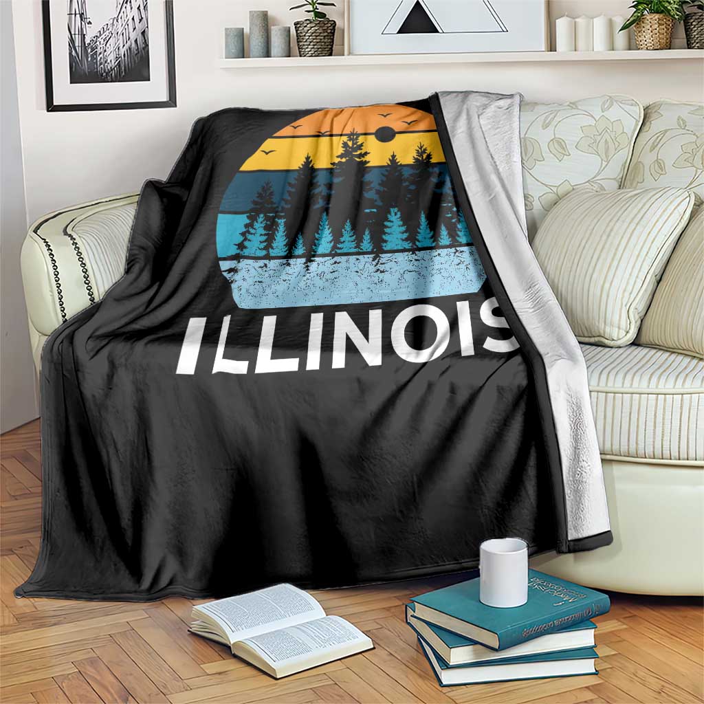 Vintage Illinois Mountain Forest Throw Blanket Nature Adventure Gift TS12 Print Your Wear