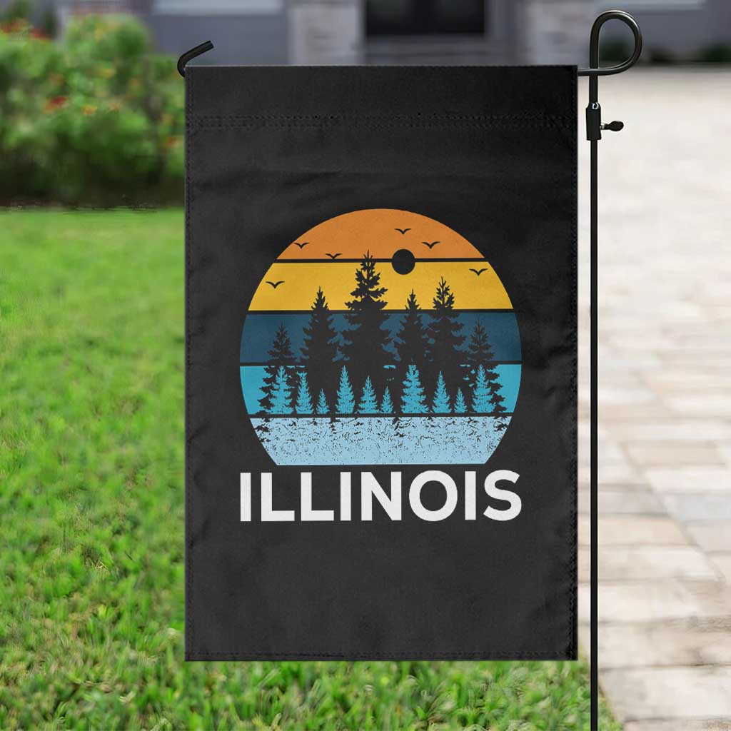 Vintage Illinois Mountain Forest Garden Flag Nature Adventure Gift TS12 Print Your Wear