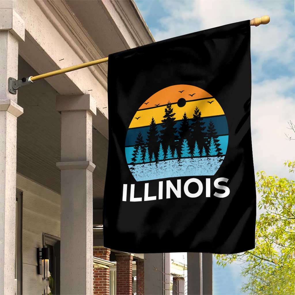 Vintage Illinois Mountain Forest Garden Flag Nature Adventure Gift TS12 Print Your Wear