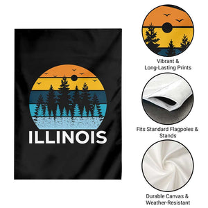 Vintage Illinois Mountain Forest Garden Flag Nature Adventure Gift TS12 Print Your Wear