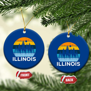 Vintage Illinois Mountain Forest Ceramic Ornament Nature Adventure Gift TS12 1pc Blue Print Your Wear