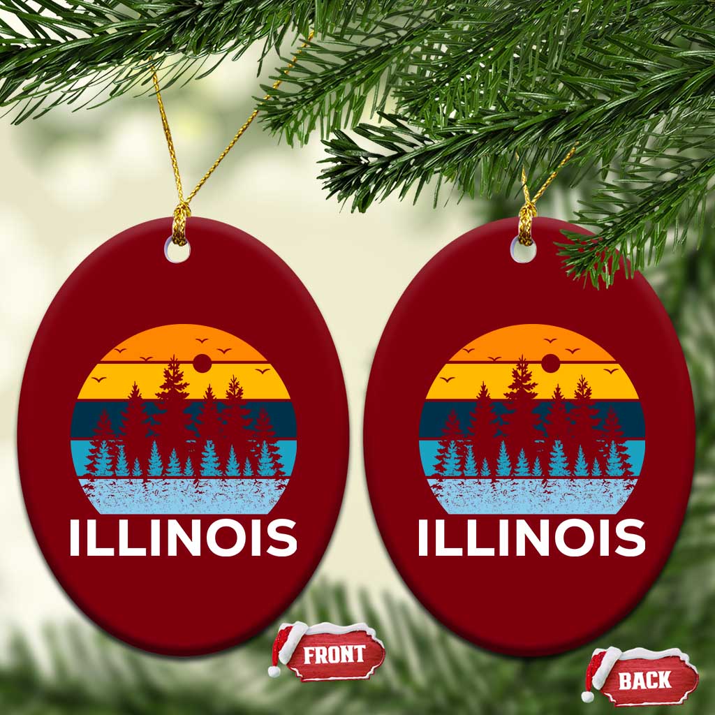 Vintage Illinois Mountain Forest Ceramic Ornament Nature Adventure Gift TS12 Print Your Wear