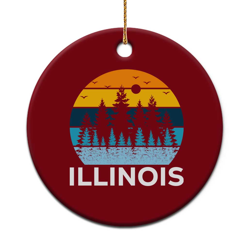Vintage Illinois Mountain Forest Ceramic Ornament Nature Adventure Gift TS12 1pc Red Print Your Wear