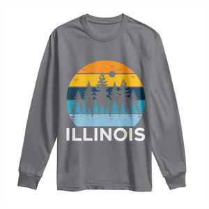 Vintage Illinois Mountain Forest Long Sleeve Shirt Nature Adventure Gift TS12 Charcoal Print Your Wear