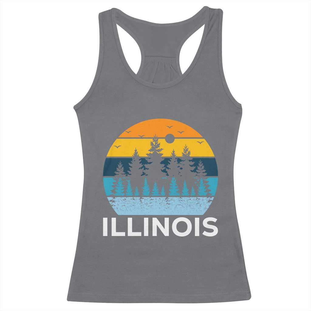 Vintage Illinois Mountain Forest Racerback Tank Top Nature Adventure Gift TS12 Charcoal Print Your Wear